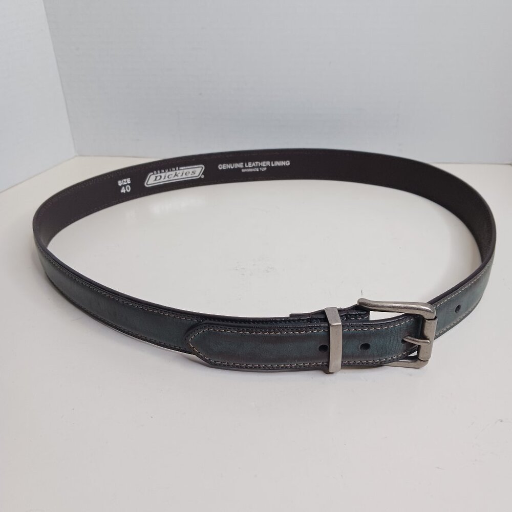 Dickies Genuine Leather Belt Casual Blue Distressed size 40/100